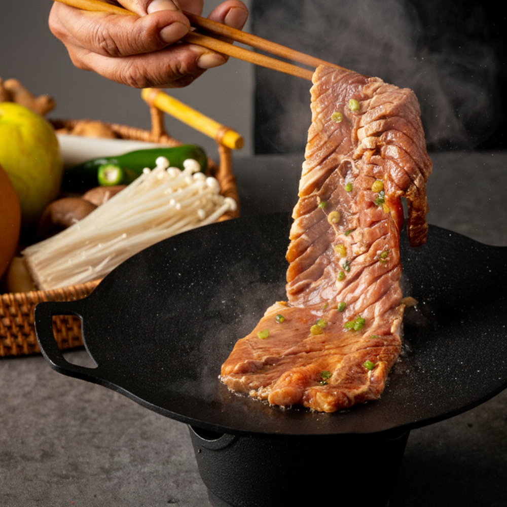 정채움 팽이버섯 비법 양념 돼지 왕구이 간장맛 4kg 대용량 대가족 멍석말이