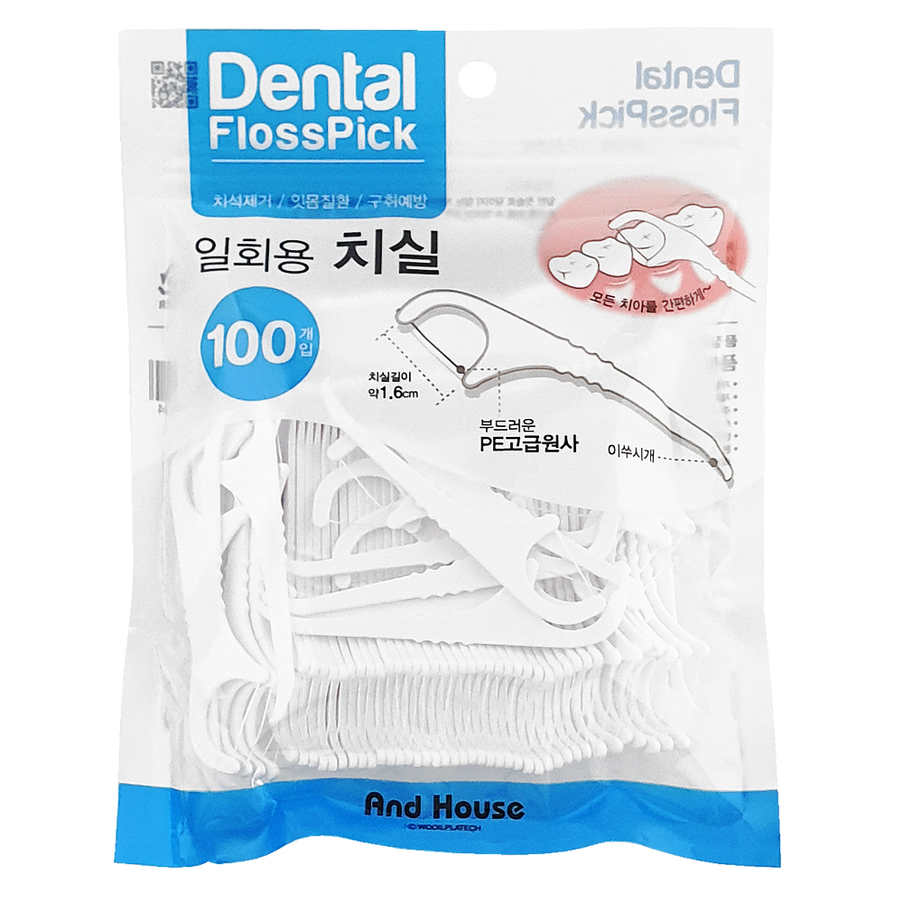 우일 덴탈 일회용치실 100P (8304) 구취예방 치석제거