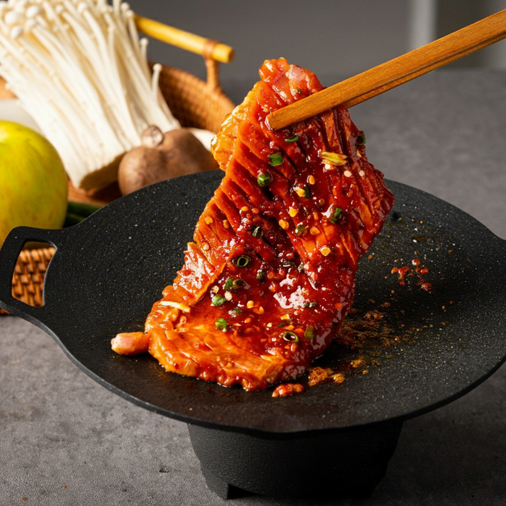정채움 양념육 선물세트 2호(매운닭목살구이400g, 왕구이 간장맛 400g, 왕구이 매운맛 400g, 돼지불고기 700g)