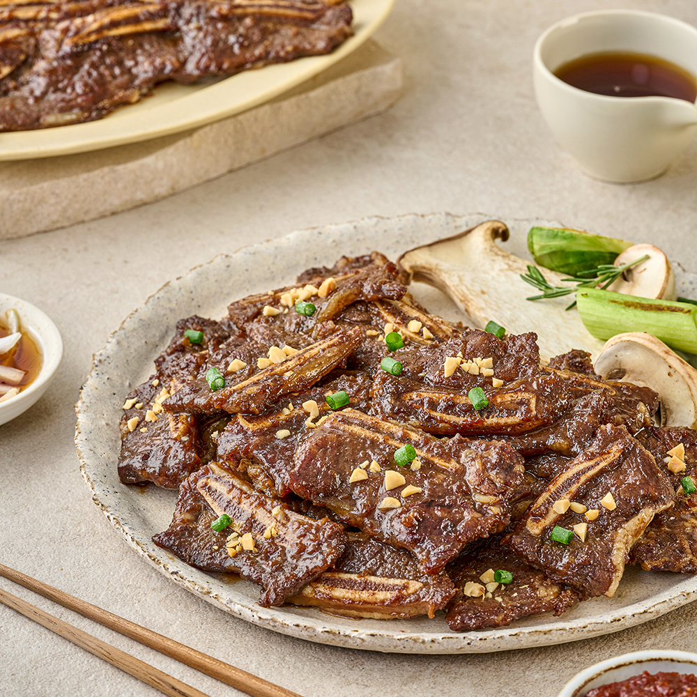 정채움 정성 가득 채운 LA갈비 500g 팽이버섯 비법 양념 소고기
