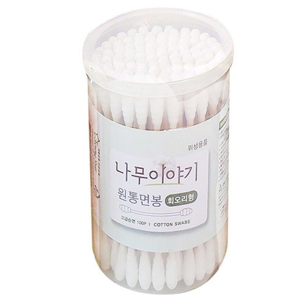 (set)나무이야기 원통 면봉 회오리형(100P) 10개