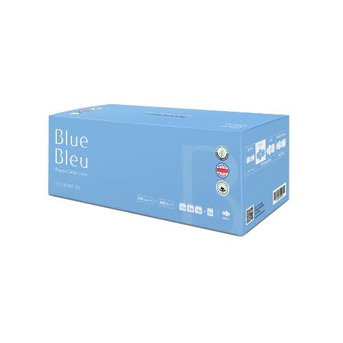 [블루블루] 유기농 순면 커버 생리대 중형(12개입)3팩+휴대용중형(2P)1팩 세트
