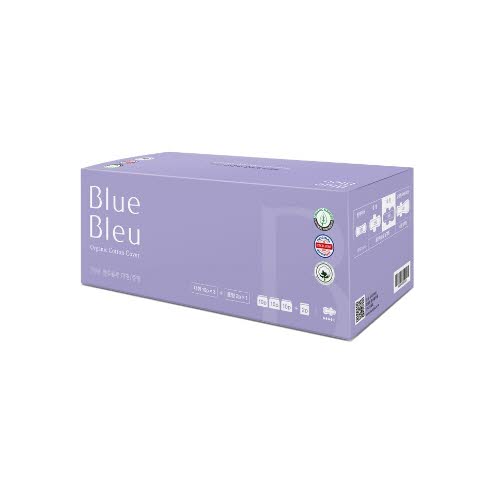 [블루블루] 유기농 순면 커버 생리대 대형(10개입)3팩+휴대용중형(2P)1팩 세트