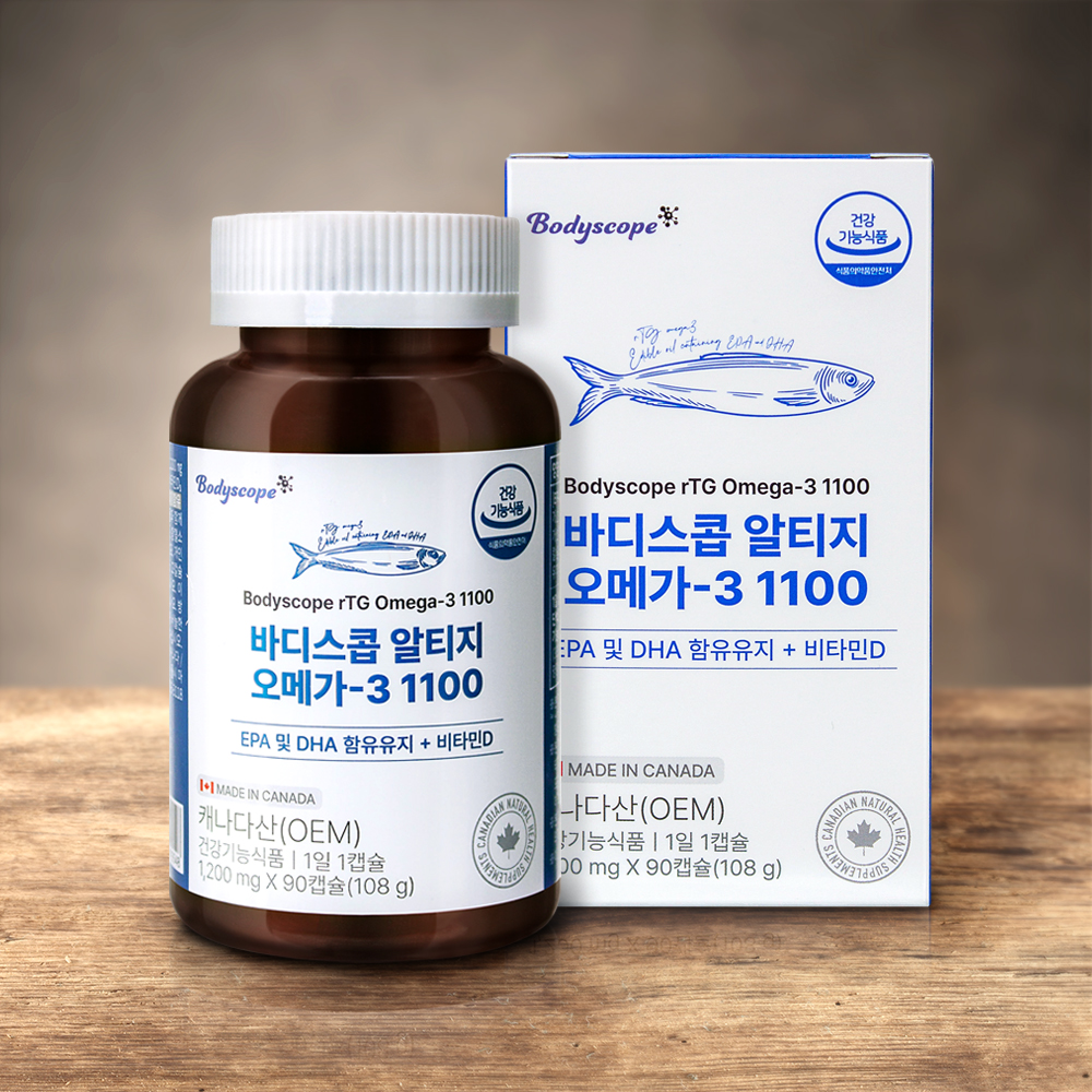 바디스콥 소형어유99% rTG오메가3 1100mg (3개월분)