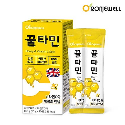 [★1+1 구성★ 로니웰] 천연벌꿀 97% 영국산 프리미엄 비타민C 로니웰 꿀타민 10g &times; 10포