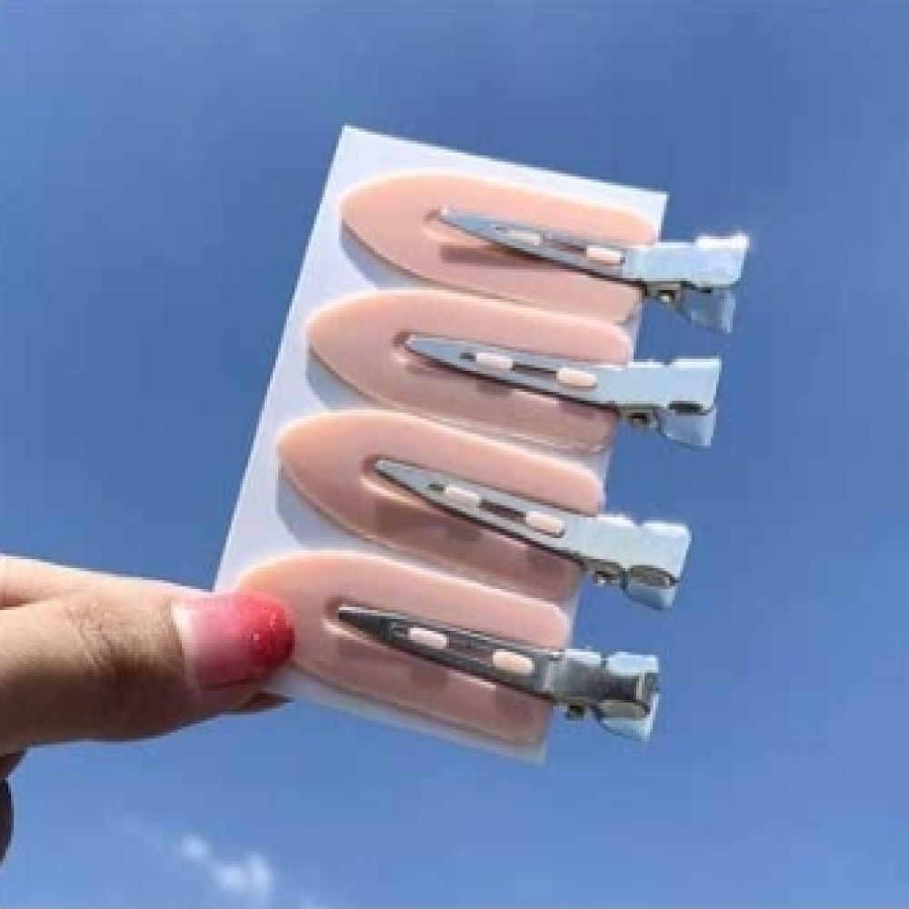 메이크업용 앞머리 사이드 헤어핀4P세트 핑크