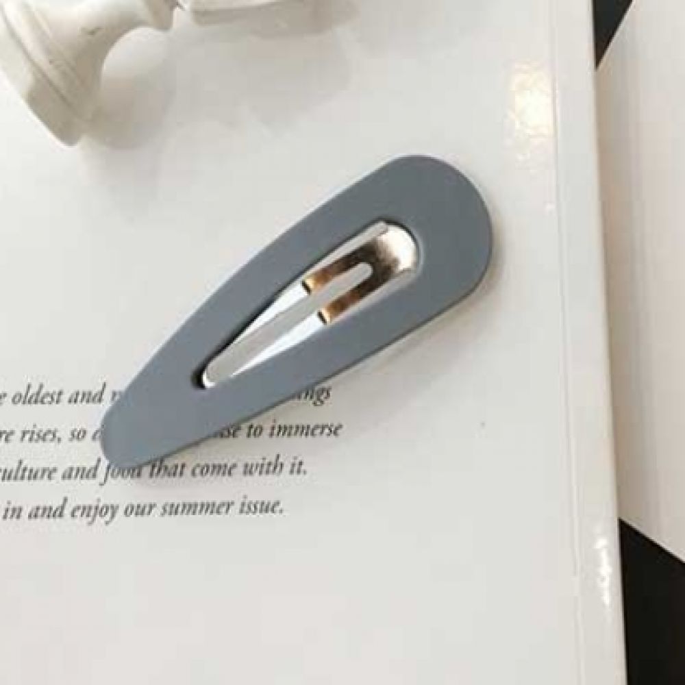 무광 매트 빅사이즈 컬러 똑딱이 헤어핀 그레이