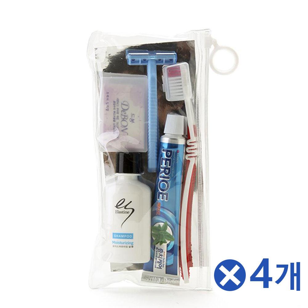 여행필수품 보급형 세면도구 세트x4개 세면파우치