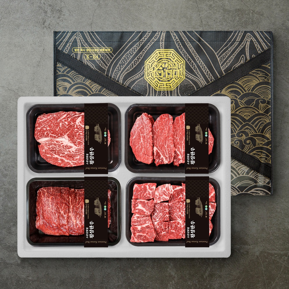 [더기다림 횡성한우] 1+ 횡성한우 스페셜 정육혼합 선물세트 7호 1.6kg [등심 400g +안심 400g 불고기 400g + 국거리 400g]