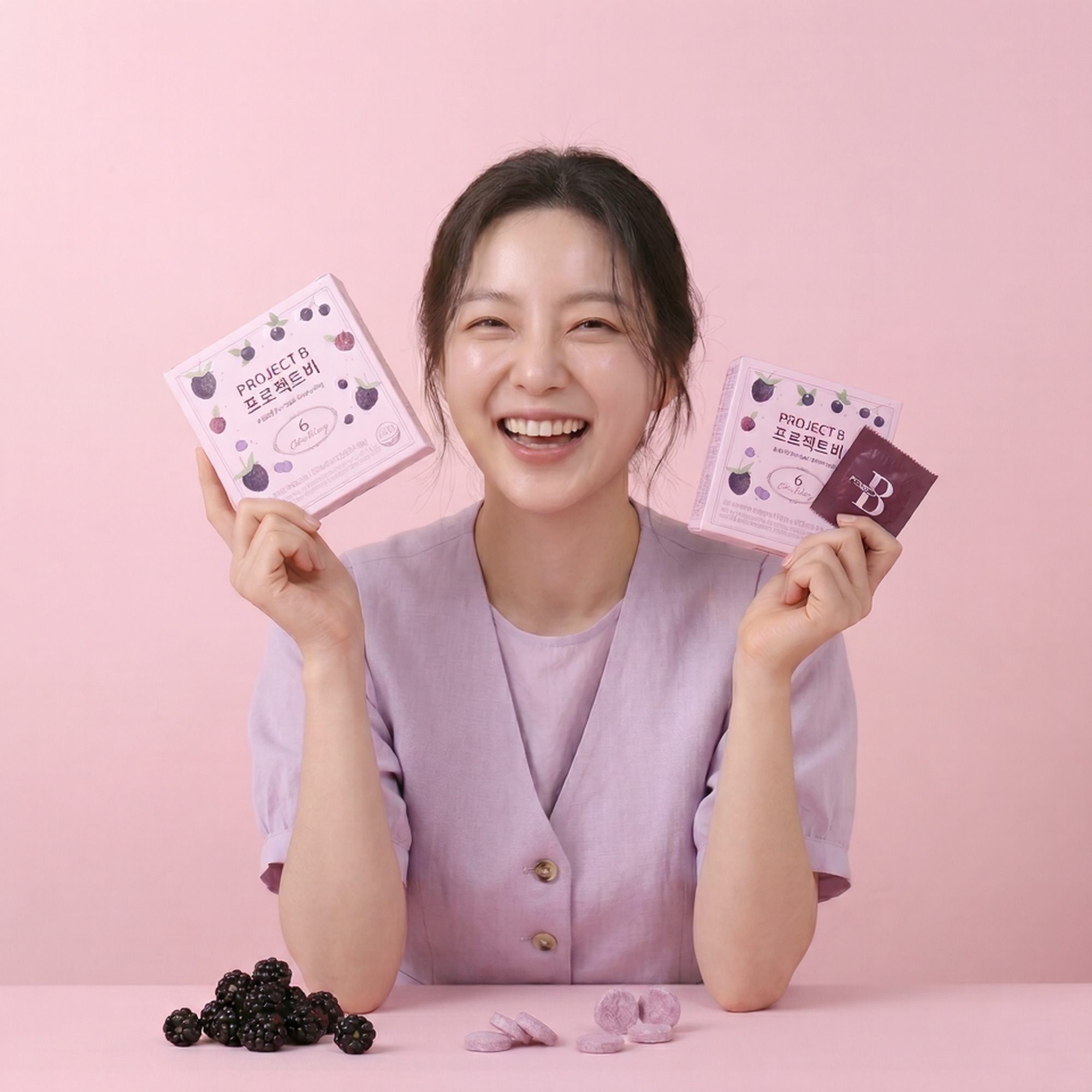 프로젝트비 블랙베리 6종 비타민C 낙산균 올인원 12박스 (싱글팩) 384정 (12개월분)