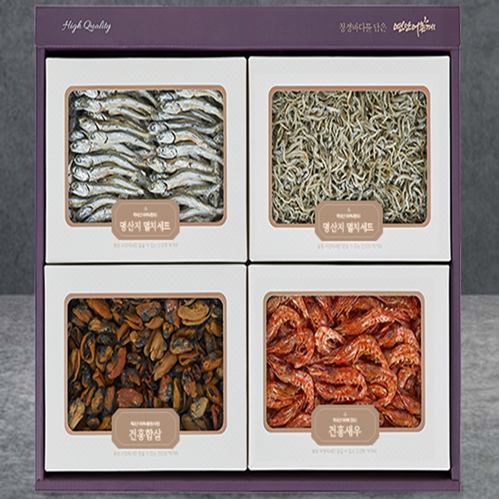 [미식관] 완도 낭장망멸치 혼합세트 6호(대멸180g+중멸180g+소멸200g+건 홍새우130g)품질보장