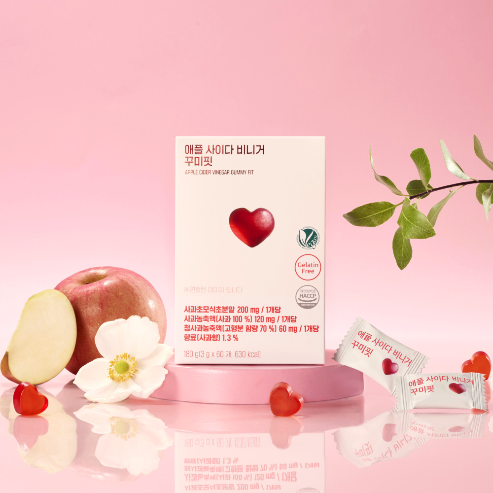 [라디메리] 100% 비건구미 애플사이다비니거 꾸미핏 1box (3g x 60개)