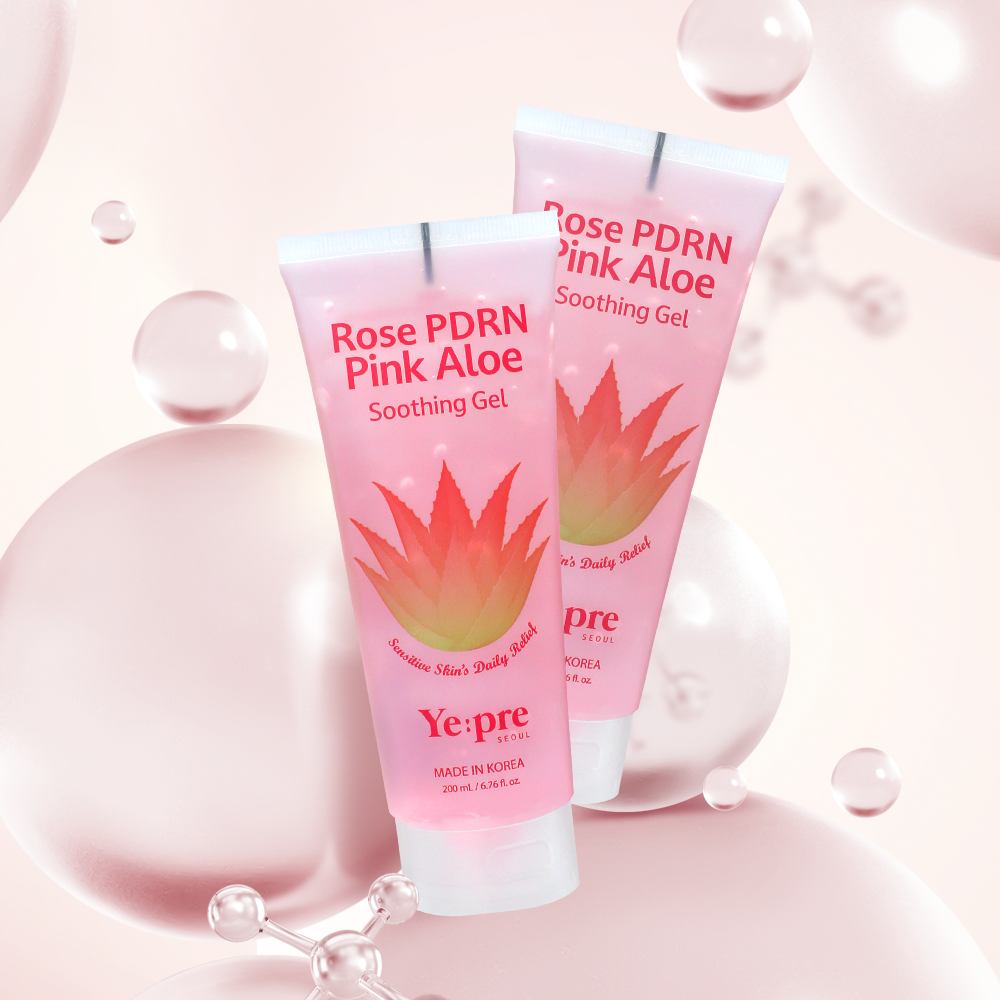 예쁘리 ROSE PDRN 핑크 알로에 수딩 젤 200ml,2개