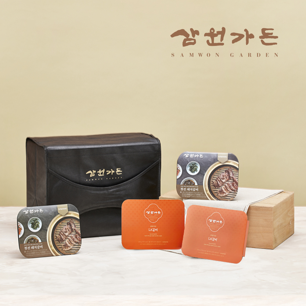 [삼원가든]갈비 혼합 선물세트 1호(돼지갈비1kgx2팩+LA갈비500gx2팩/3kg)
