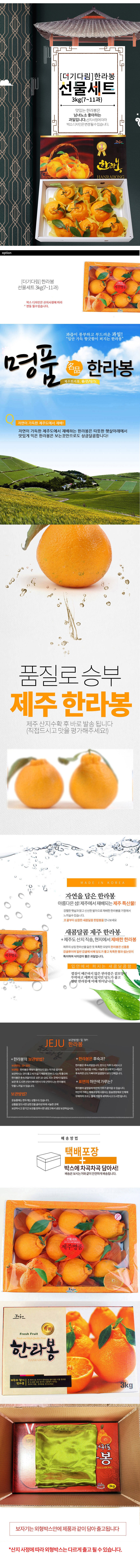 [더기다림 과일] 한라봉 선물세트 3kg(7~11과)