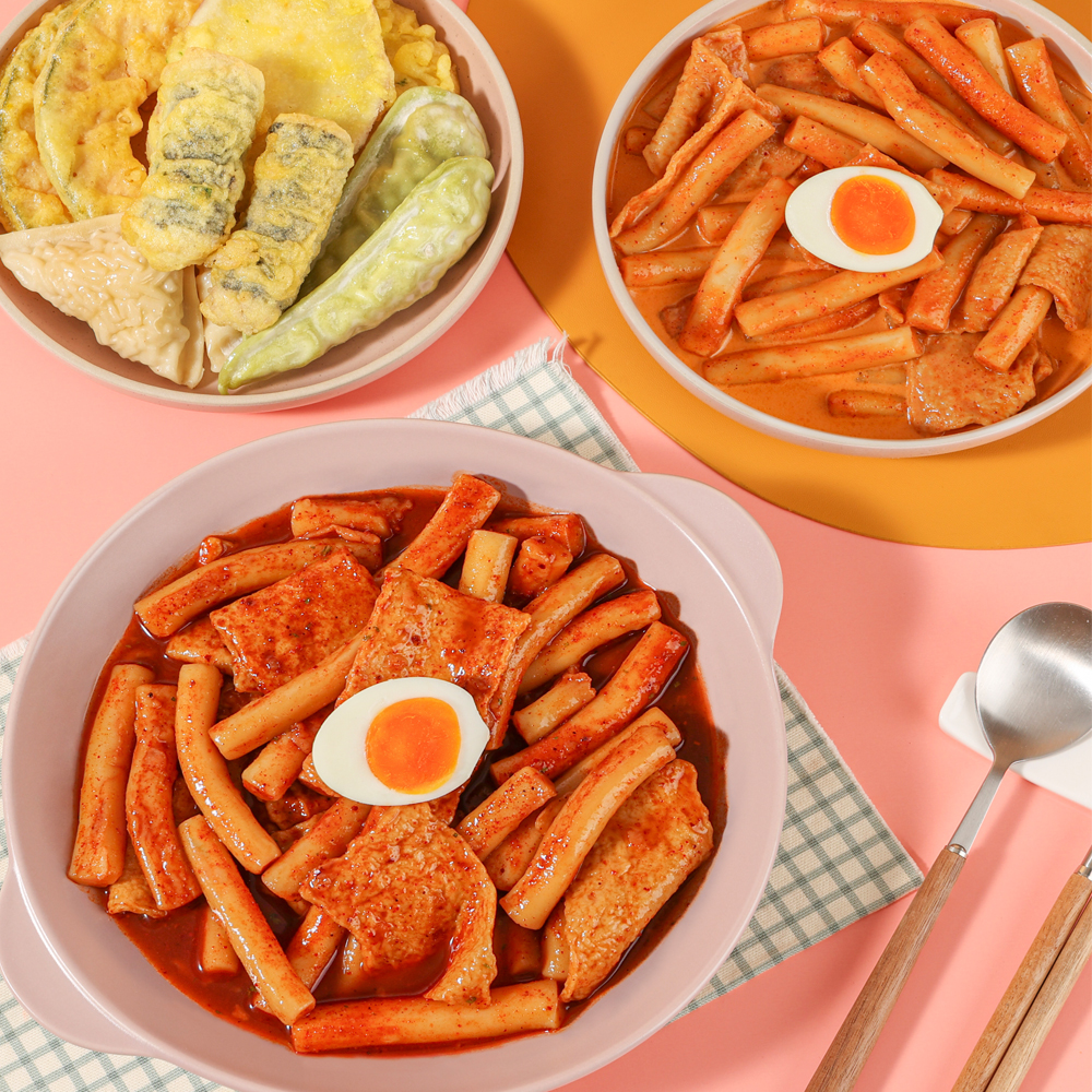 [신대장떡볶이] 1인분 떡볶이/로제 떡볶이와 함께 즐기는 튀김 모음 세트 택1 + 1인분 떡볶이(310g) x 5개 떡볶이밀키트 로제떡볶이소스 떡볶이튀김 분식 간식