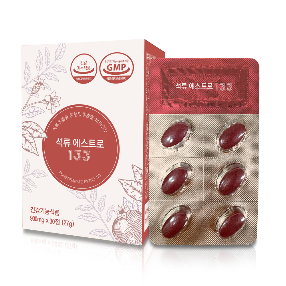 [슈퍼푸드케이] 석류에스트로 133 900mg x 30정 x 3개 세트(3개월분) 갱년기 비타민D