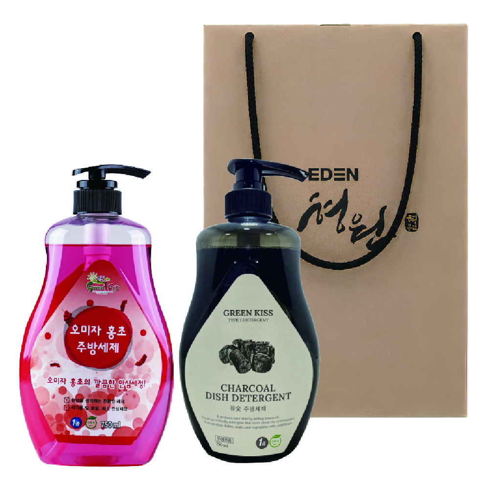 참숯,오미자 주방세제 2종 세트 (750ml*2)